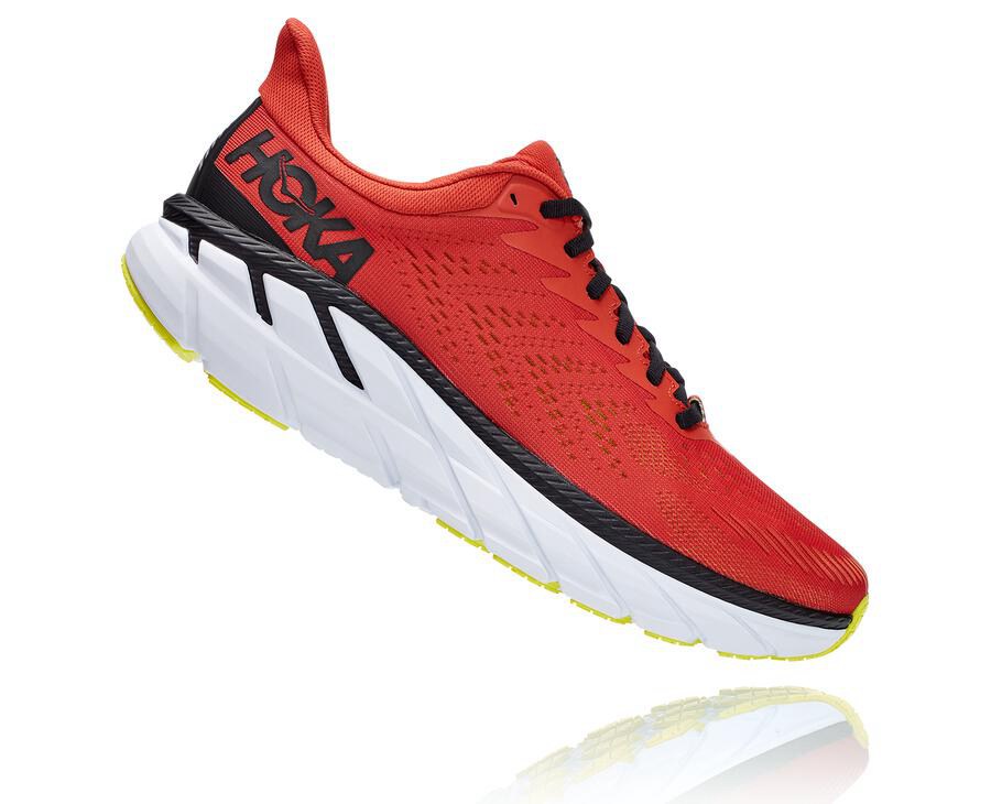 Hoka Australia One One Clifton 7 - Mens Running Shoes Red - PANTE-7504